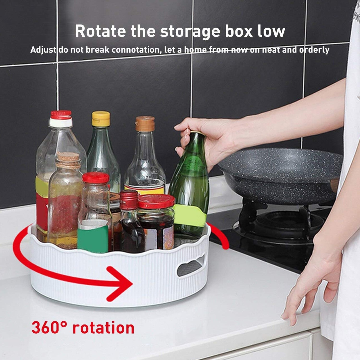 2840B 360 Degree Rotating Kitchen Organizer Trolley For Storage / Revolving Tray / Turntable Dining Table Organizer 2840B 360 Degree Rotating Kitchen Organizer Trolley For Storage / Revolving Tray / Turntable Dining Table Organizer